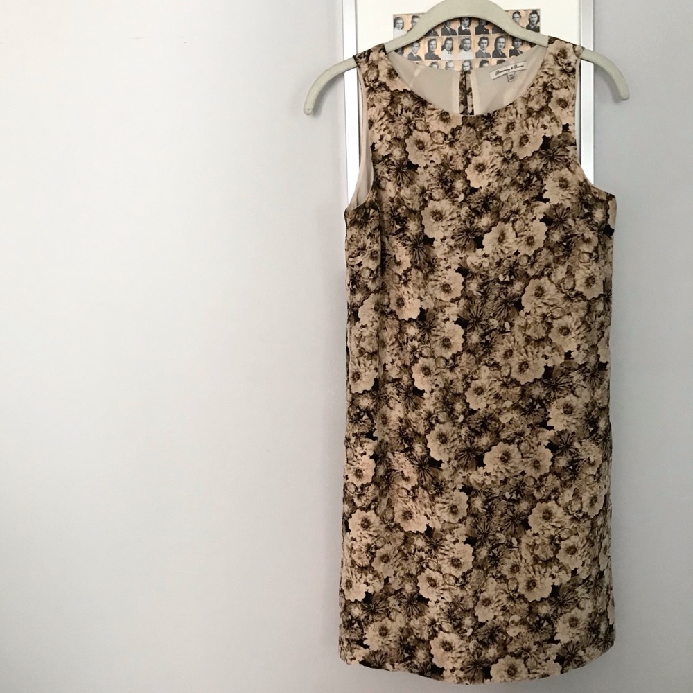Madewell sepia flower print shift dress